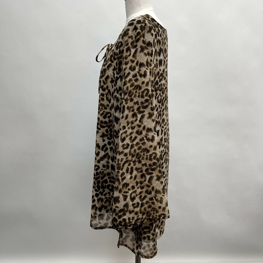 Metro‎ 22 Women's Top 3X Brown Animal Print - Picture 2 of 10